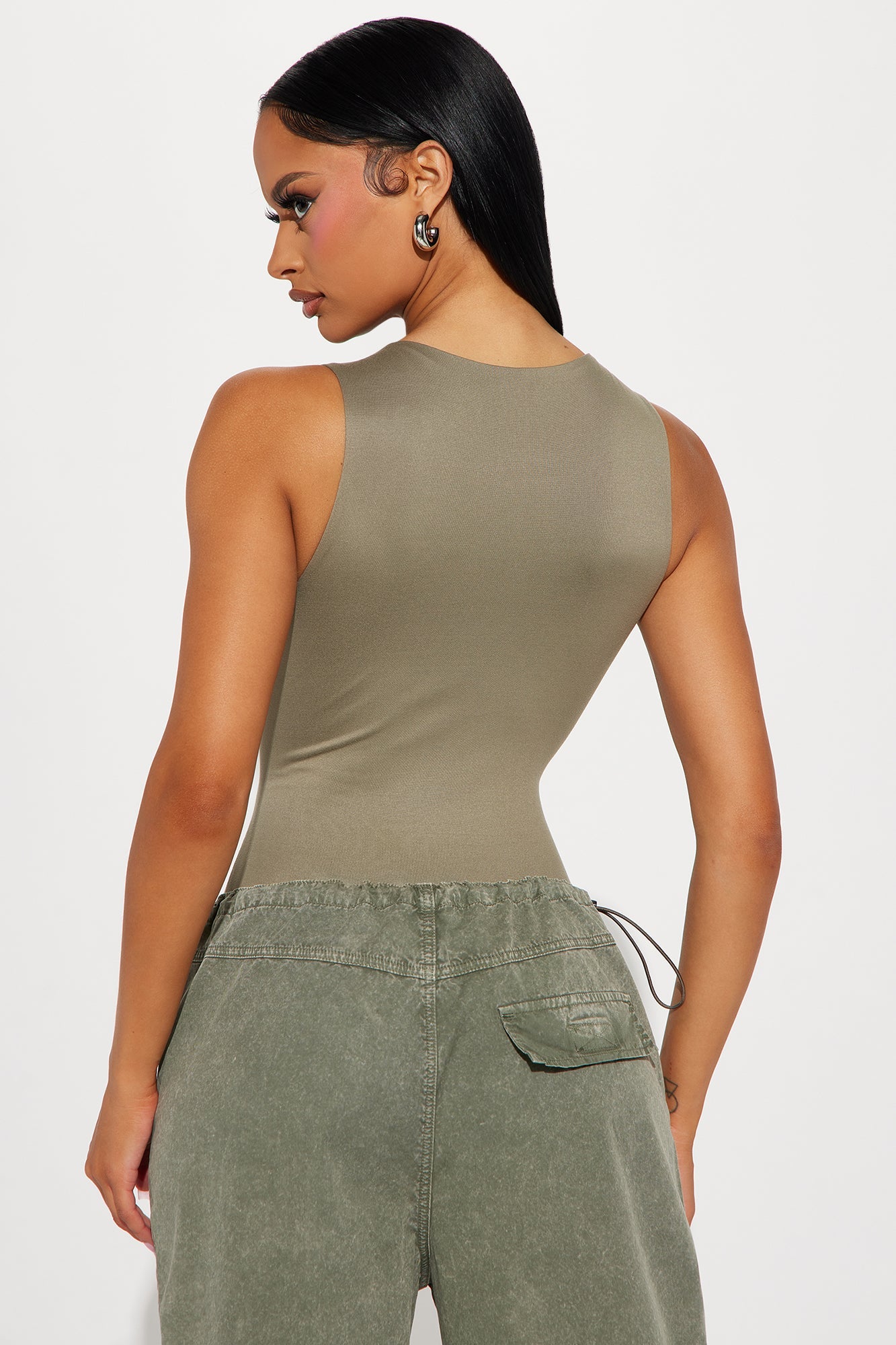 Poppy Sleeveless Bodysuit - Olive