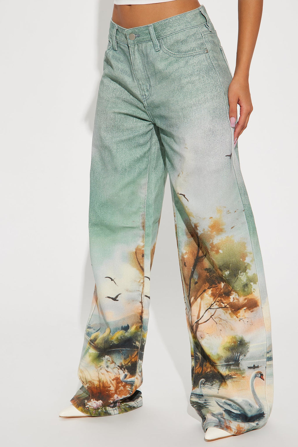 Serene Scene Wide Leg Jeans - Light Blue