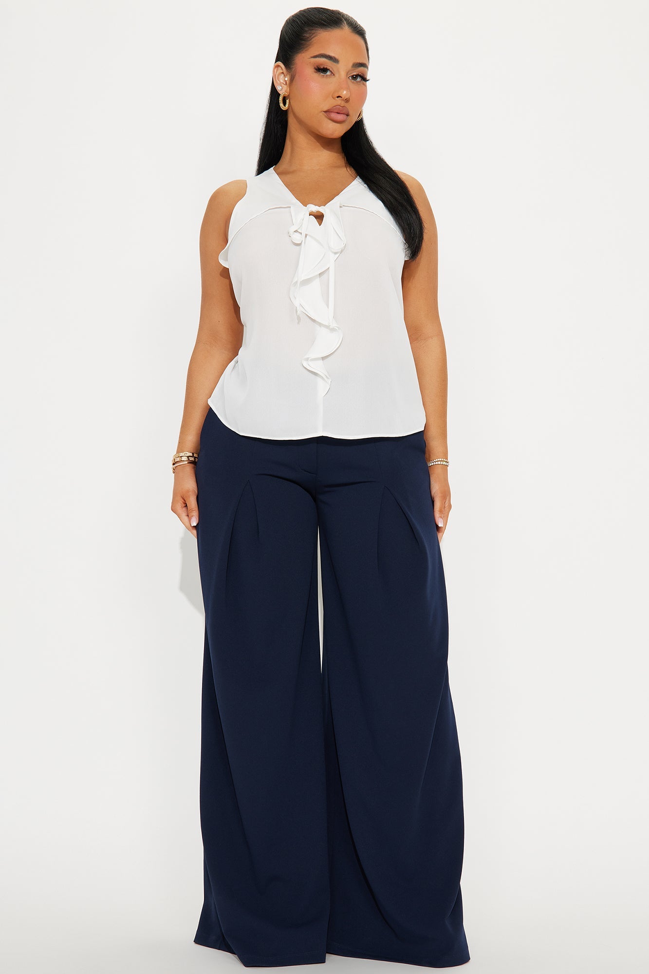 Sunny Walks Ruffle Top - White