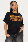 Stranger Things Oversized Tee - Black