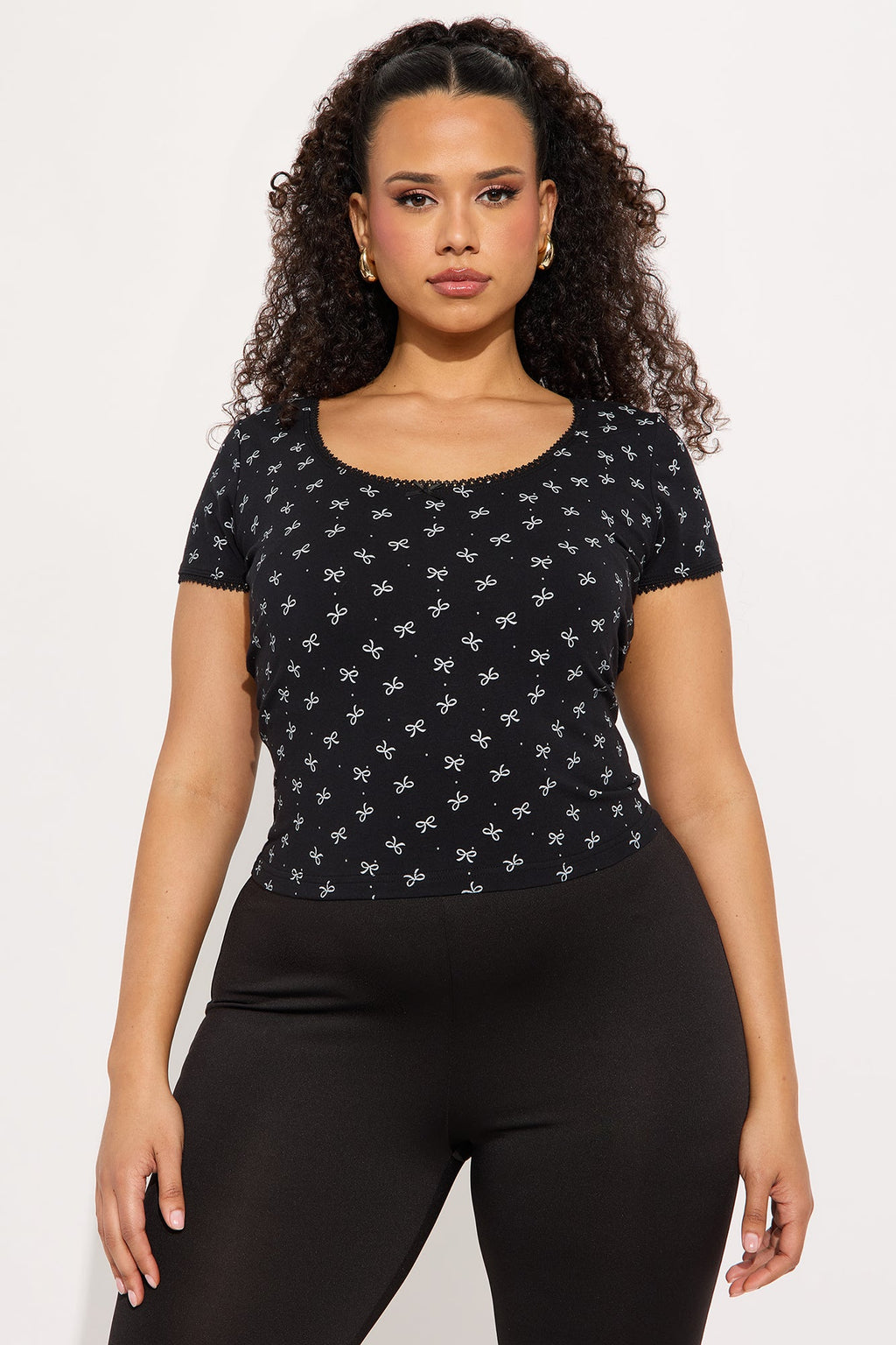 Rising Florals Baby Tee - Black/combo
