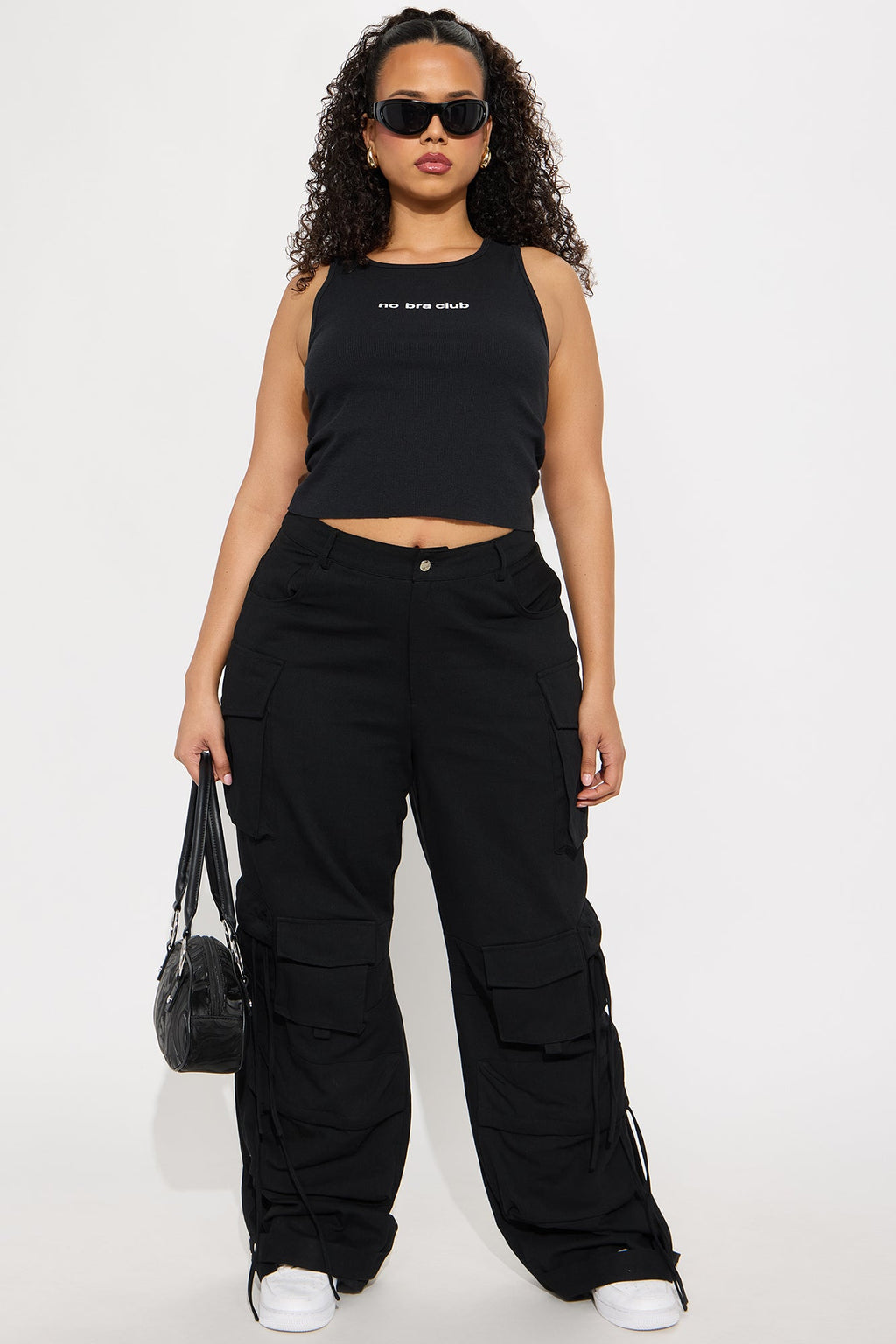 No Bra Club Ribbed Tank Top - Black