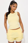 Clubhouse Crew Seamless Ribbed Active Top - Butter Yellow
