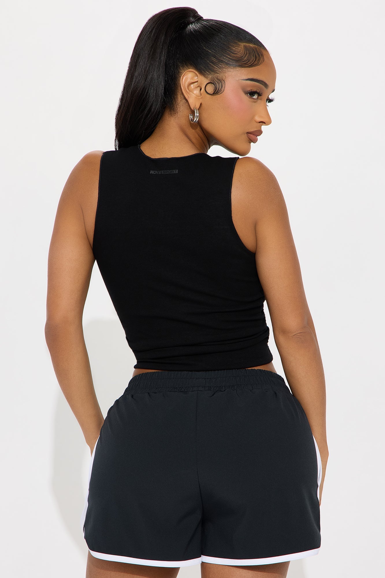 Clubhouse Crew Seamless Ribbed Active Top - Black