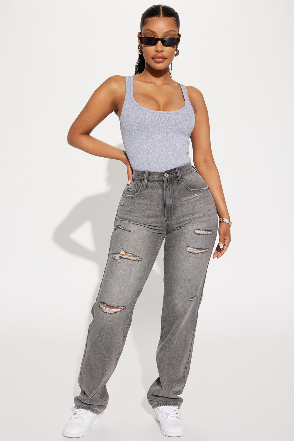 Zoey Racer Back Tank - HeatherGrey