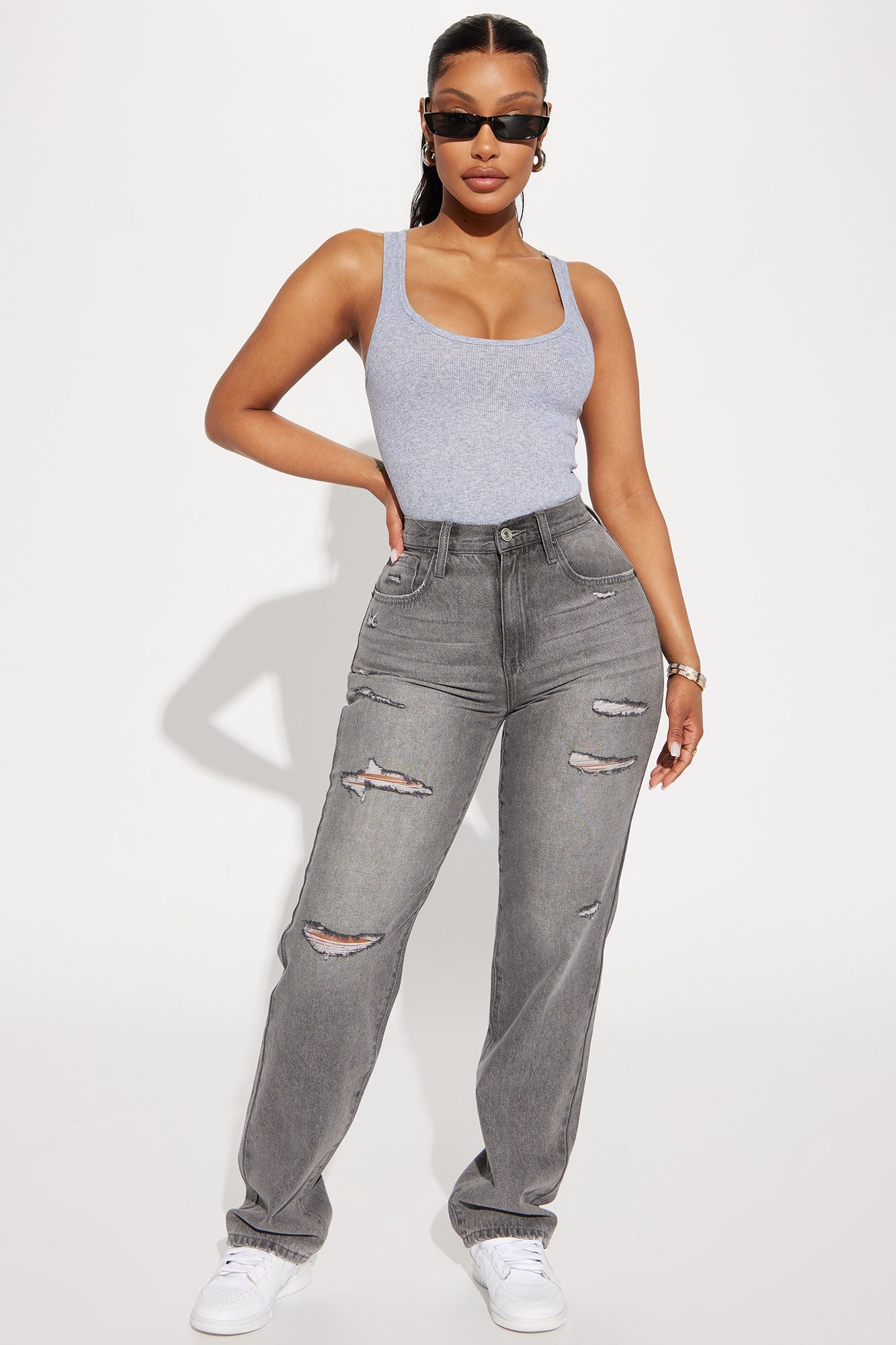 Zoey Racer Back Tank - HeatherGrey