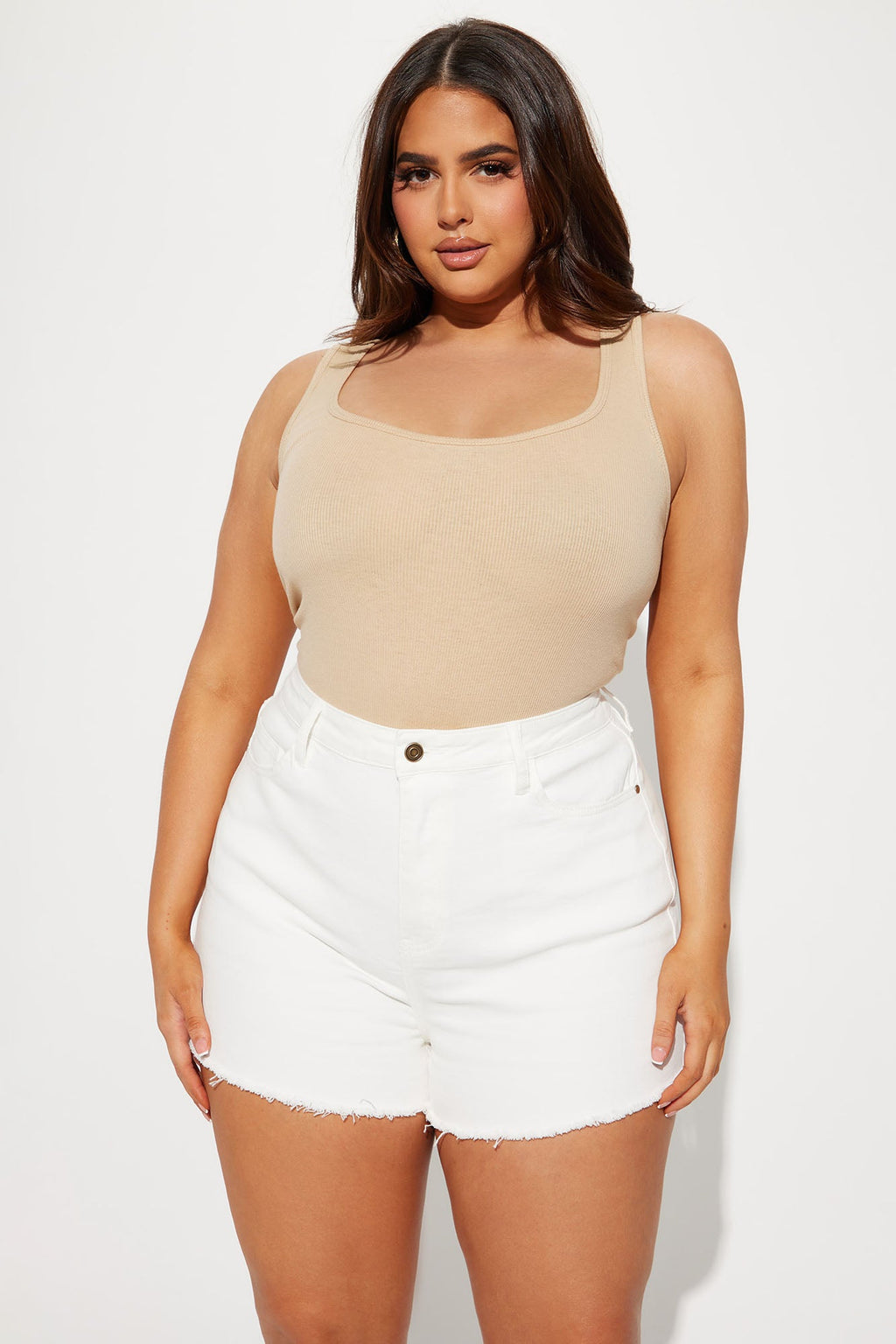 Zoey Racer Back Tank - Taupe