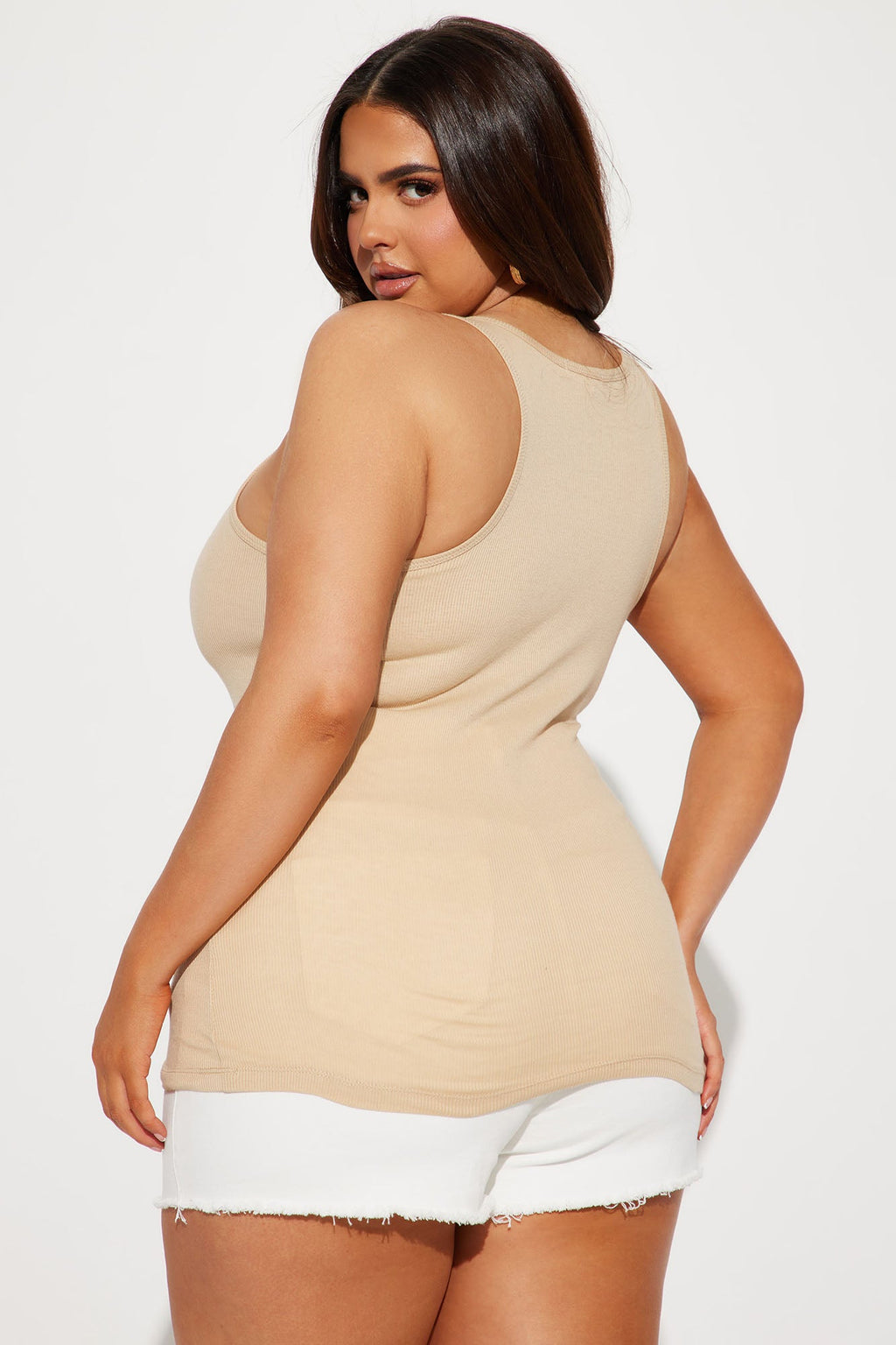 Zoey Racer Back Tank - Taupe