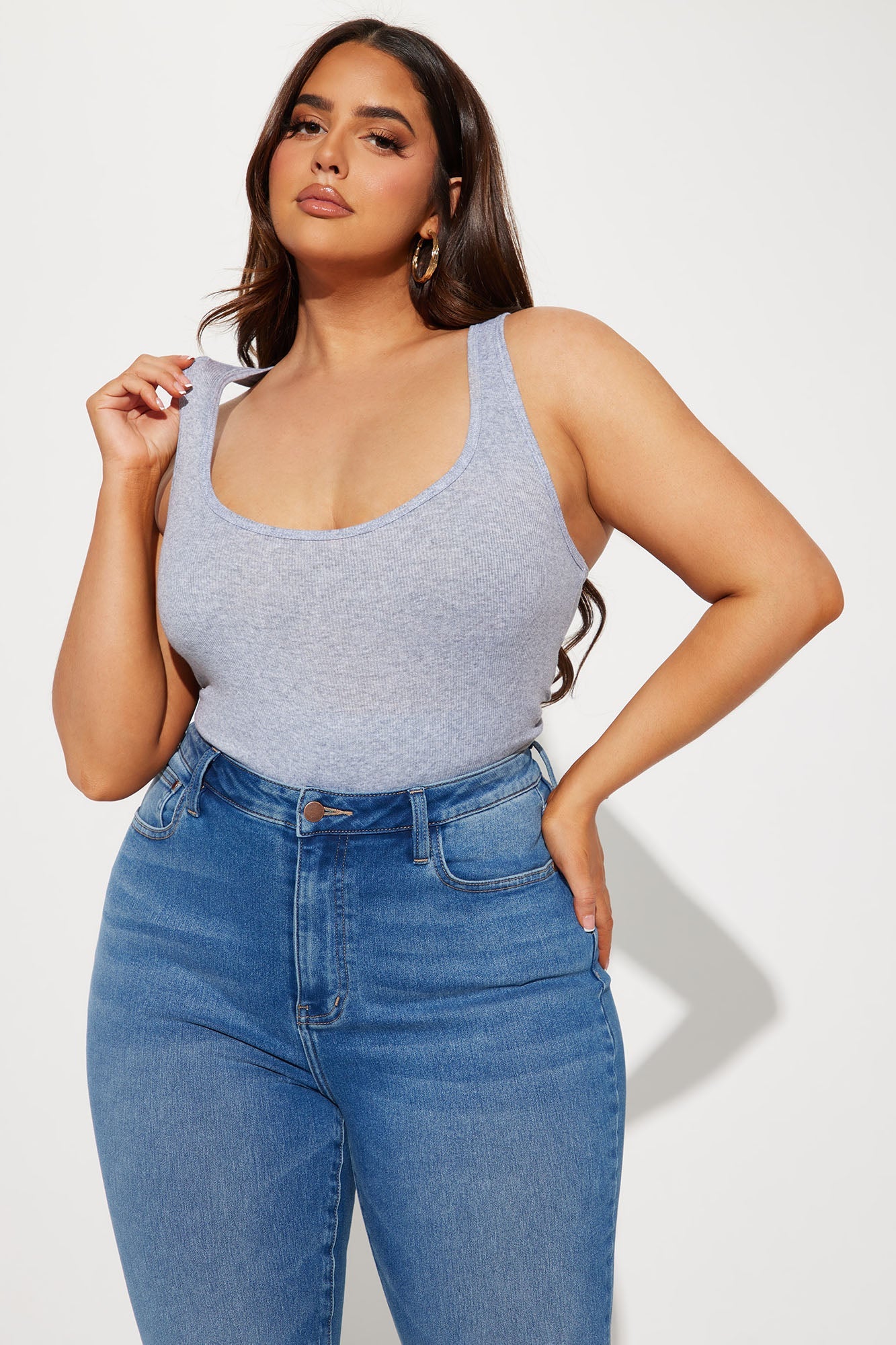 Zoey Racer Back Tank - HeatherGrey