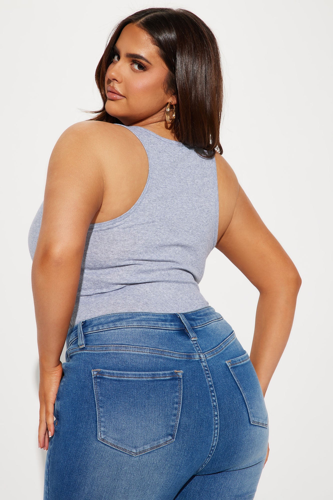 Zoey Racer Back Tank - HeatherGrey
