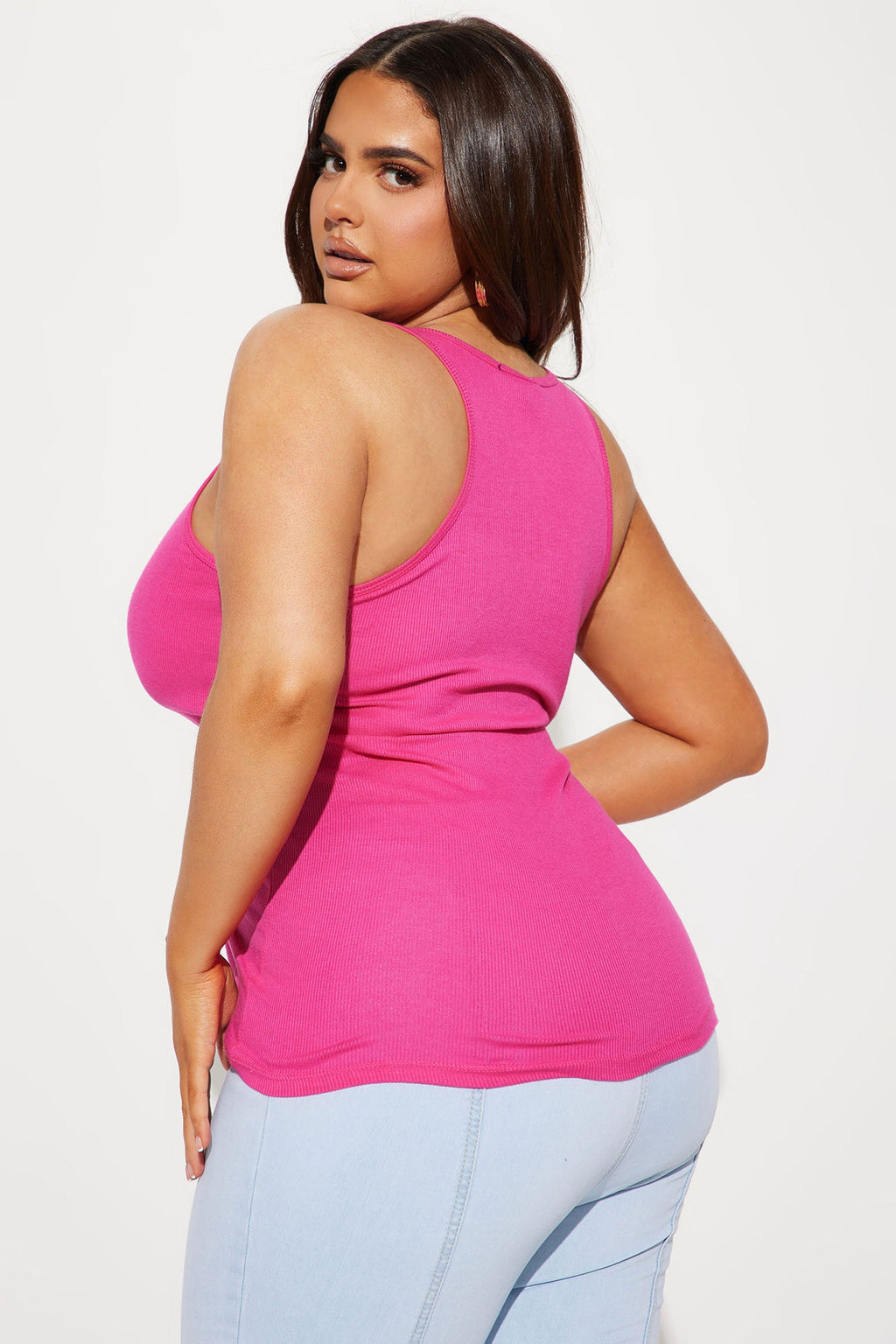 Zoey Racer Back Tank - Fuchsia