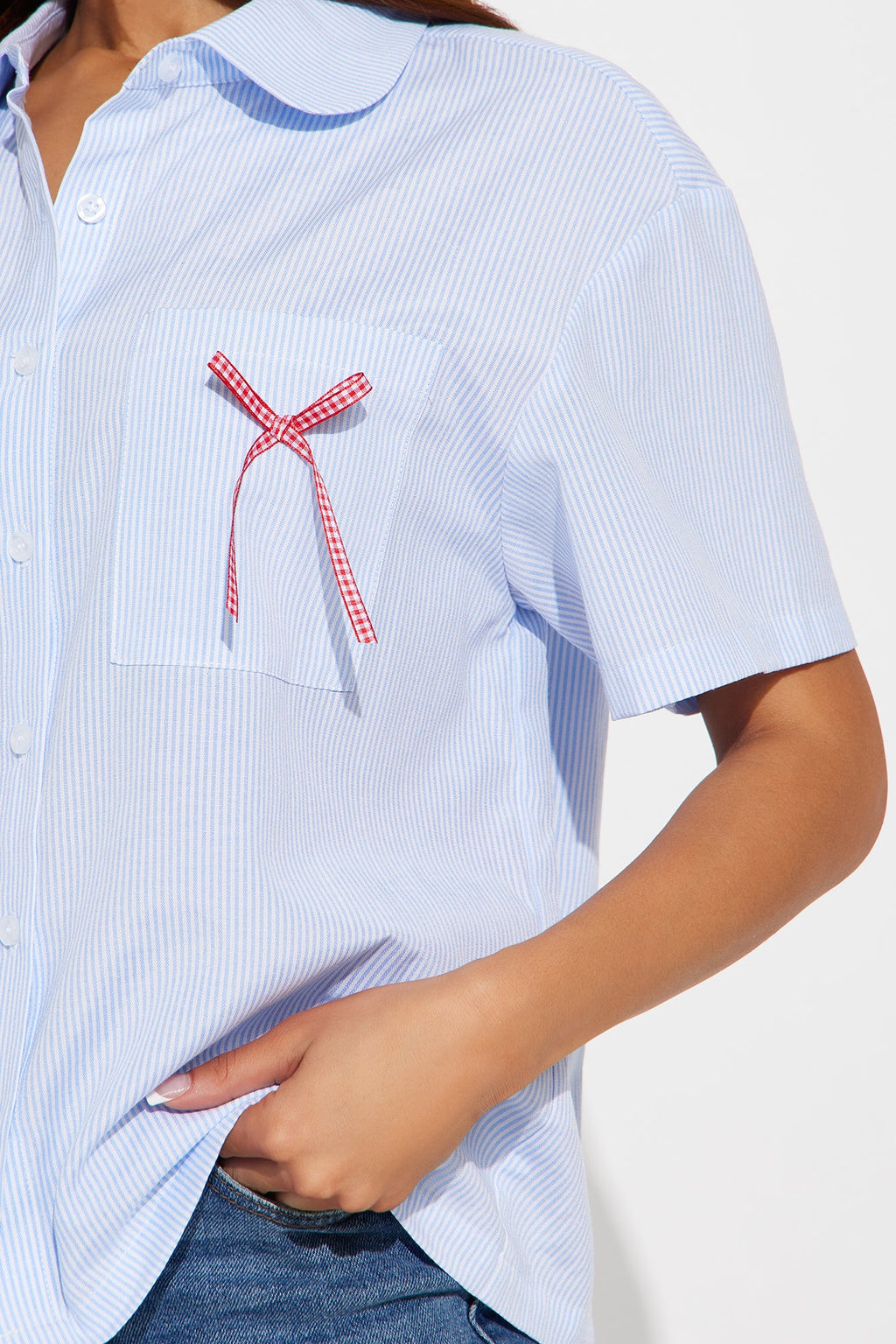 So Cutesy Striped Shirt - Blue/combo