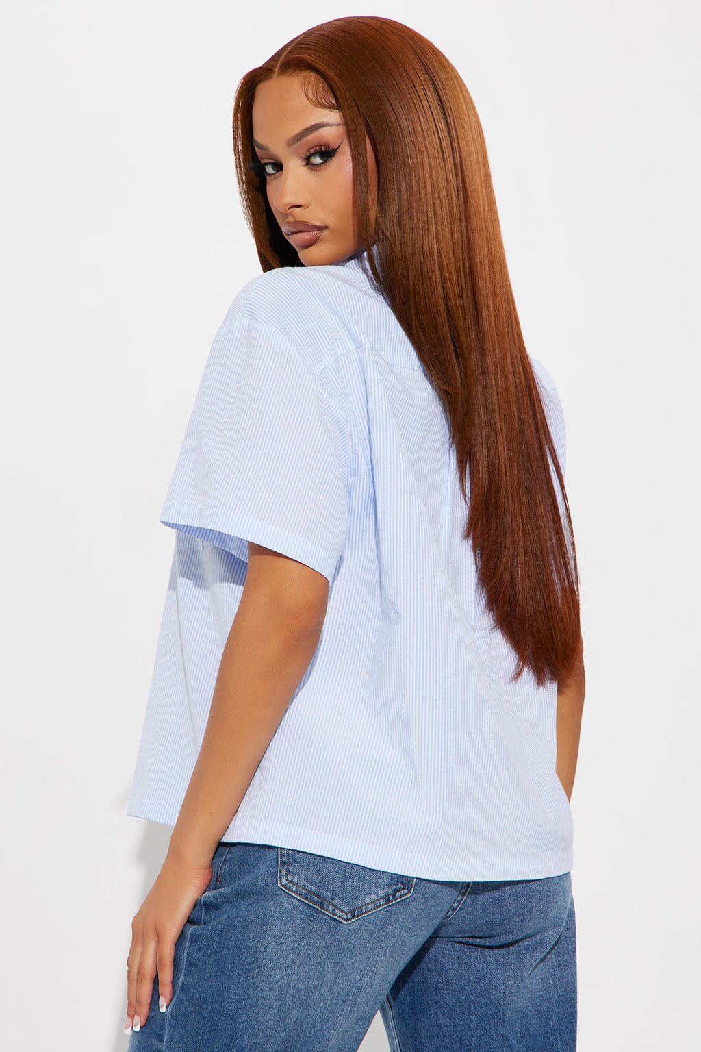 So Cutesy Striped Shirt - Blue/combo