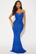 Jessica Sequin Gown - CobaltBlue