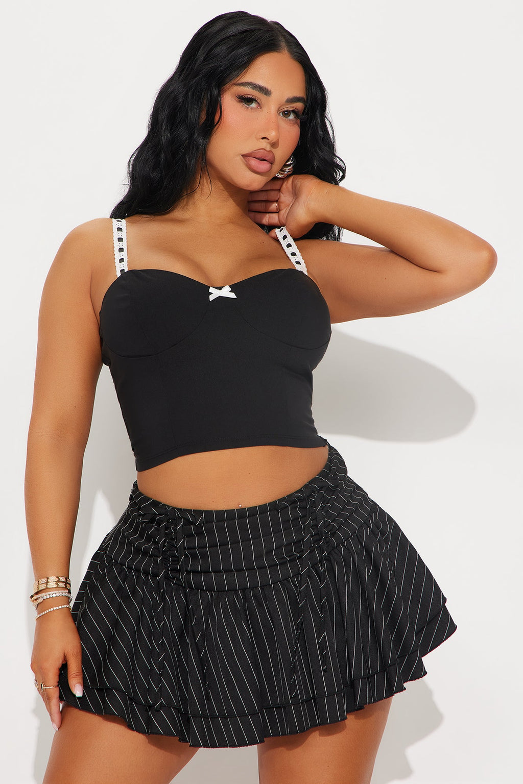 Playful Sweetheart Top - Black