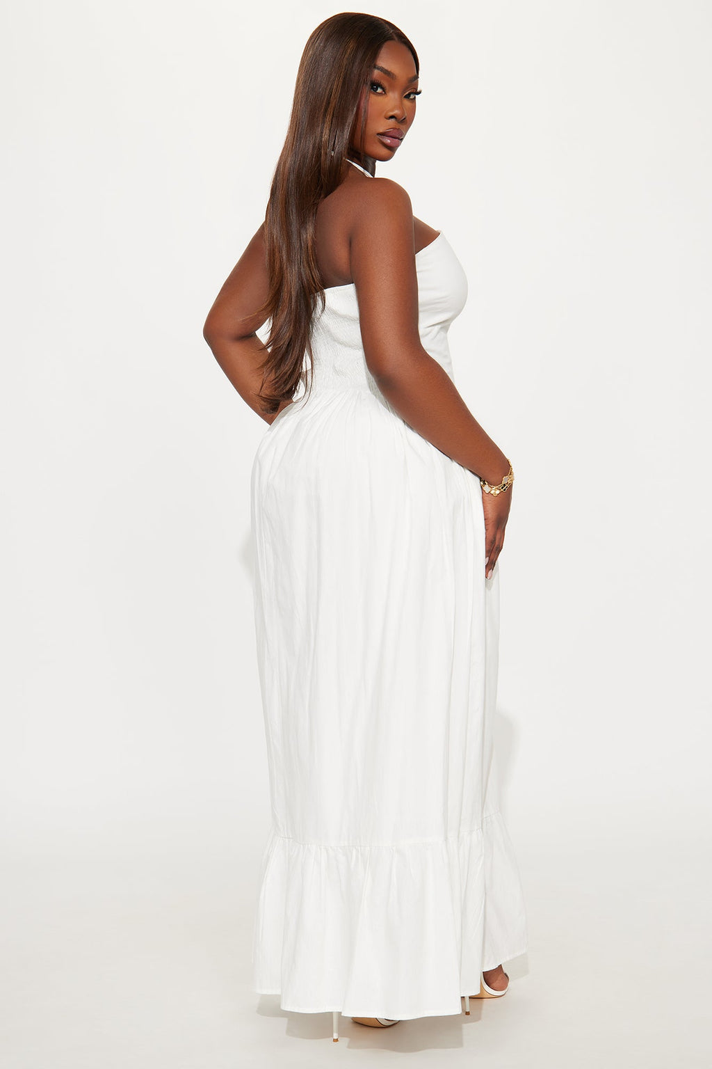 Kylie Halter Maxi Dress - White