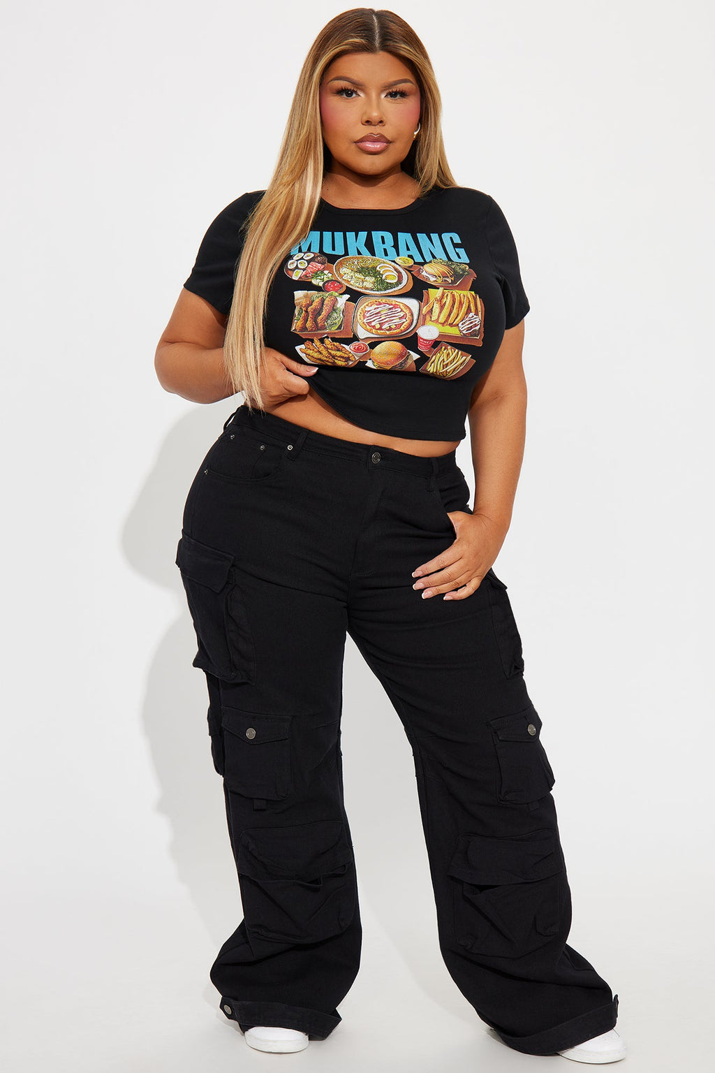 MUKBANG Baby Tee - Black