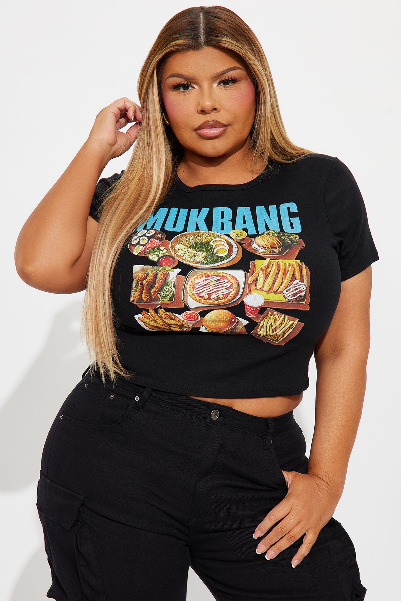 MUKBANG Baby Tee - Black