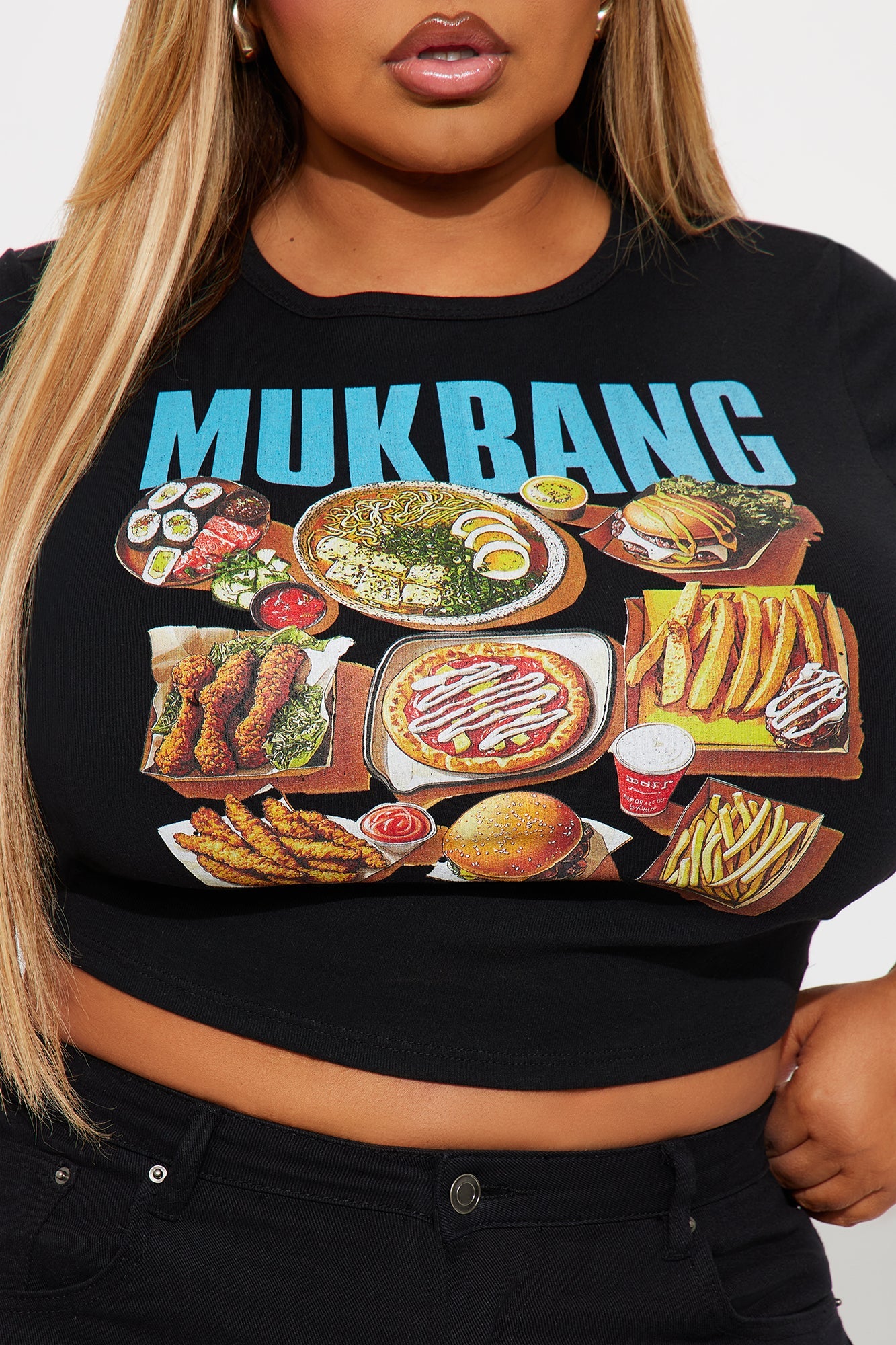 MUKBANG Baby Tee - Black