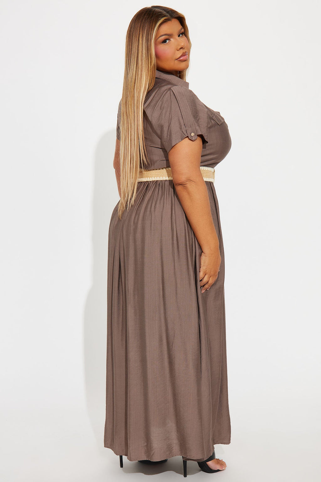 Laurel Linen Maxi Shirt Dress - Brown