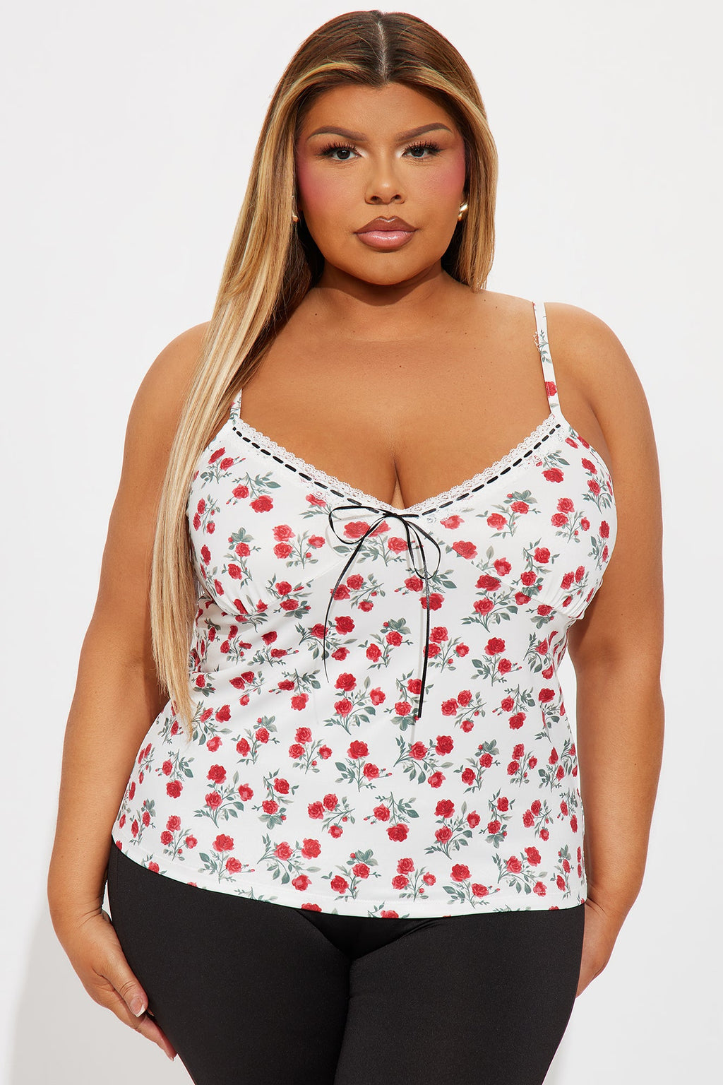 Bed Of Roses Cami Top - White/combo