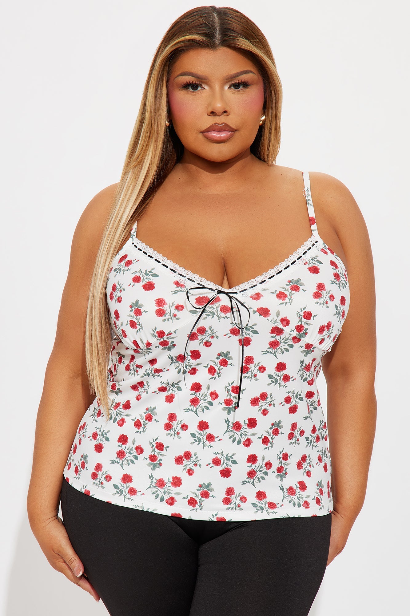 Bed Of Roses Cami Top - White/combo