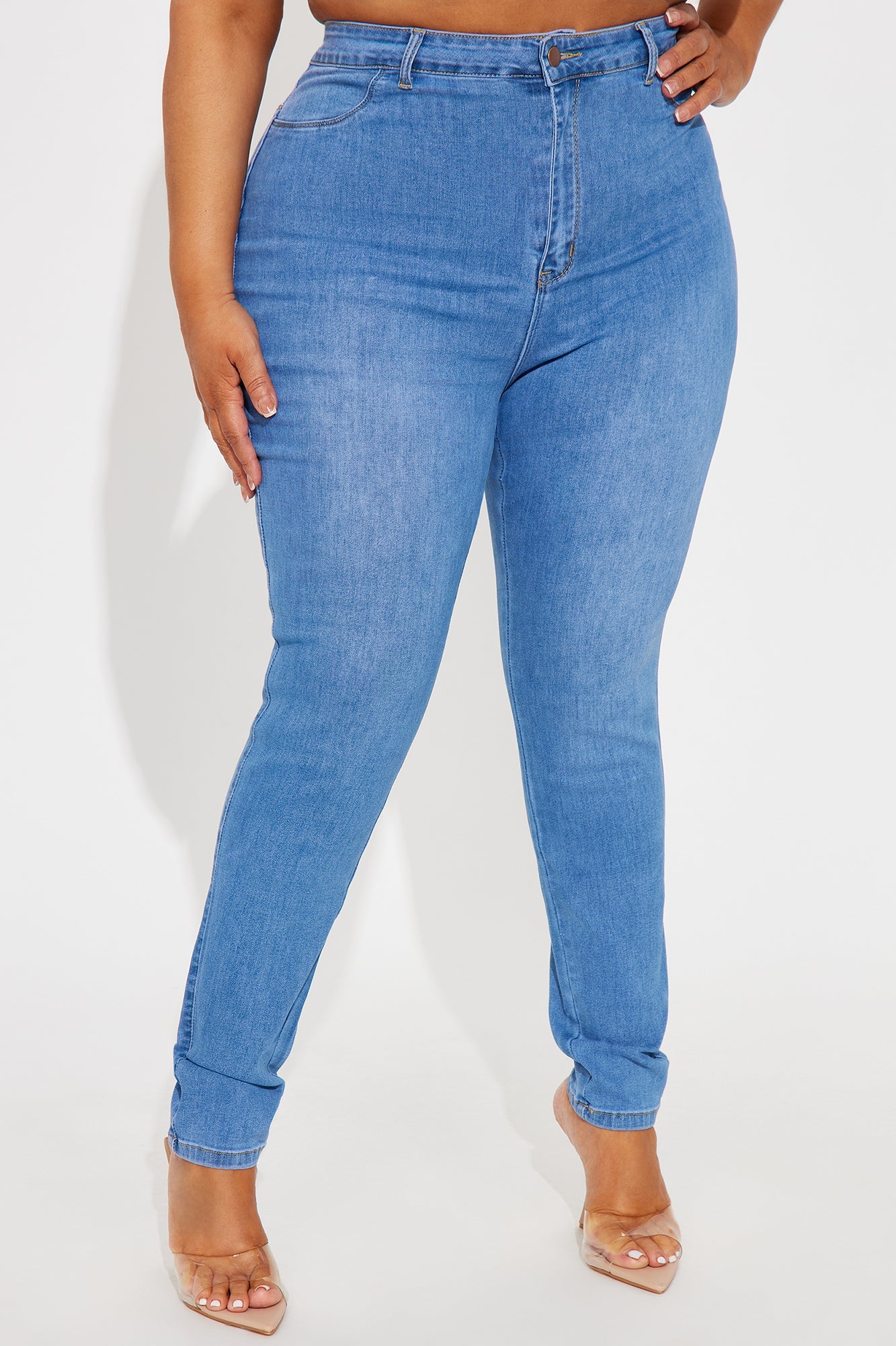 Classic Belle High Rise Booty Lifter Skinny Jeans - Medium Blue Wash