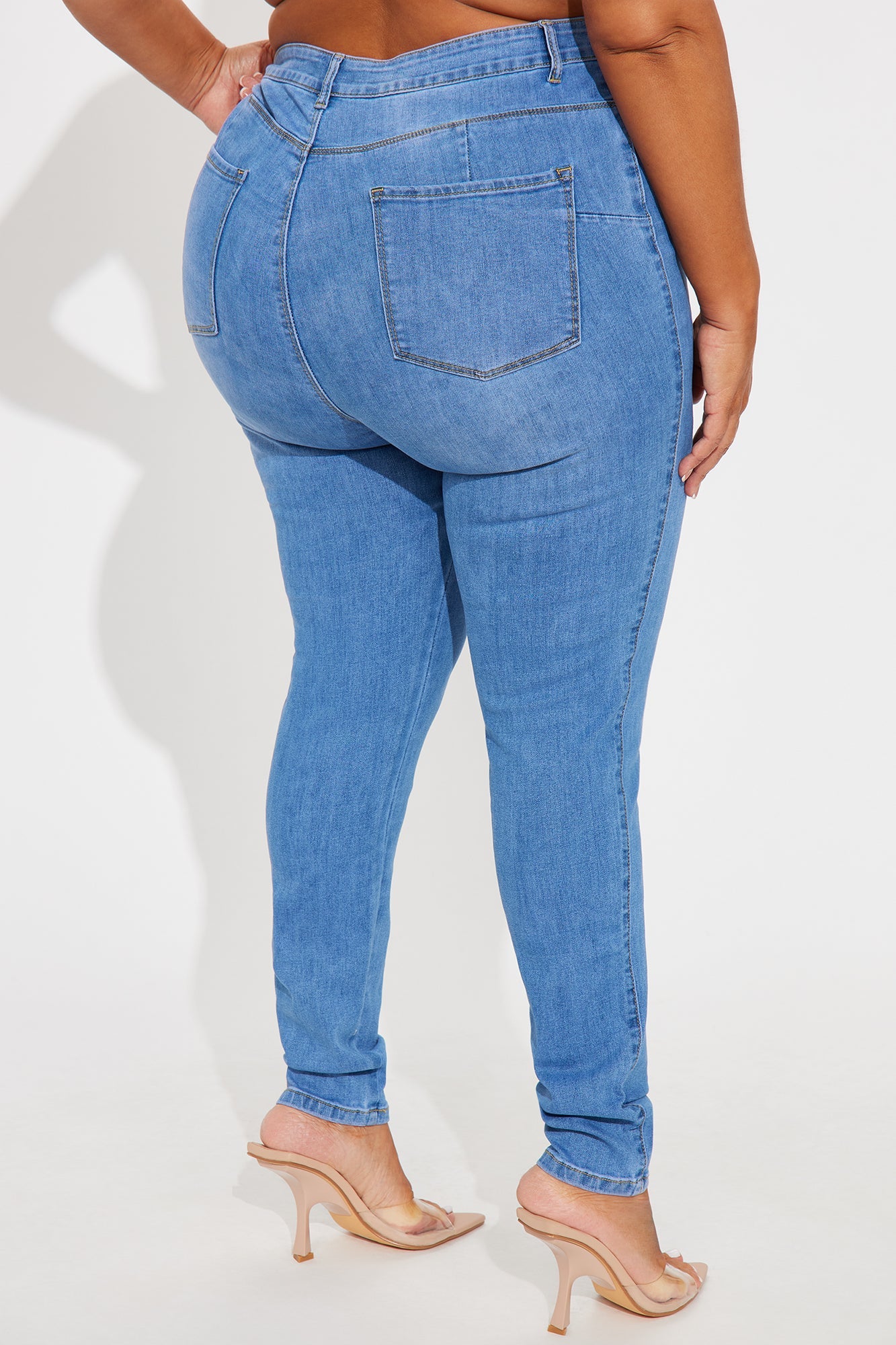Classic Belle High Rise Booty Lifter Skinny Jeans - Medium Blue Wash