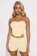 Gentle Touch Corset Top - Butter Yellow