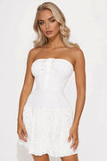 Sally Eyelet Mini Dress - Off White