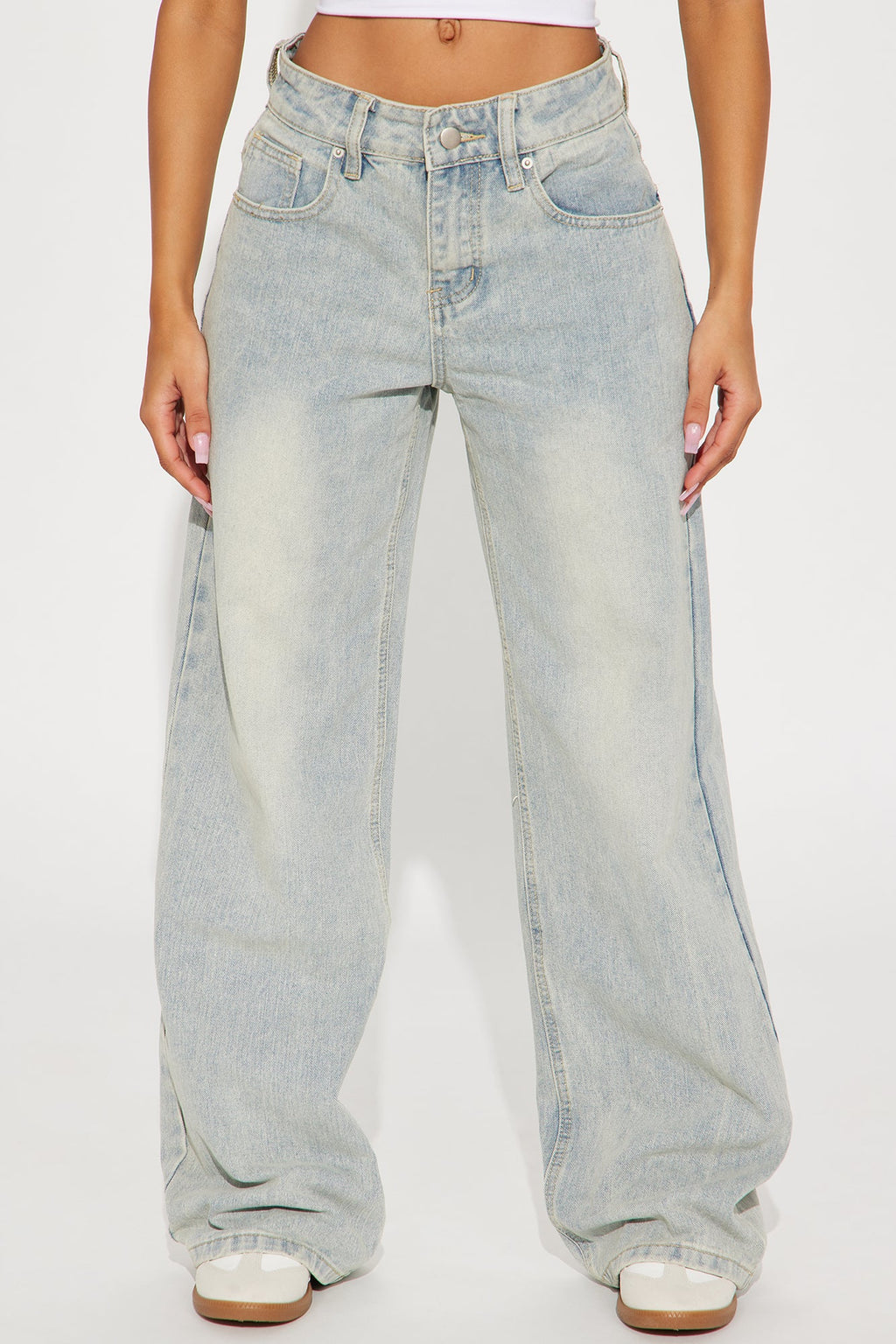 Peace Of Mind Tinted Baggy Jeans - Light Wash