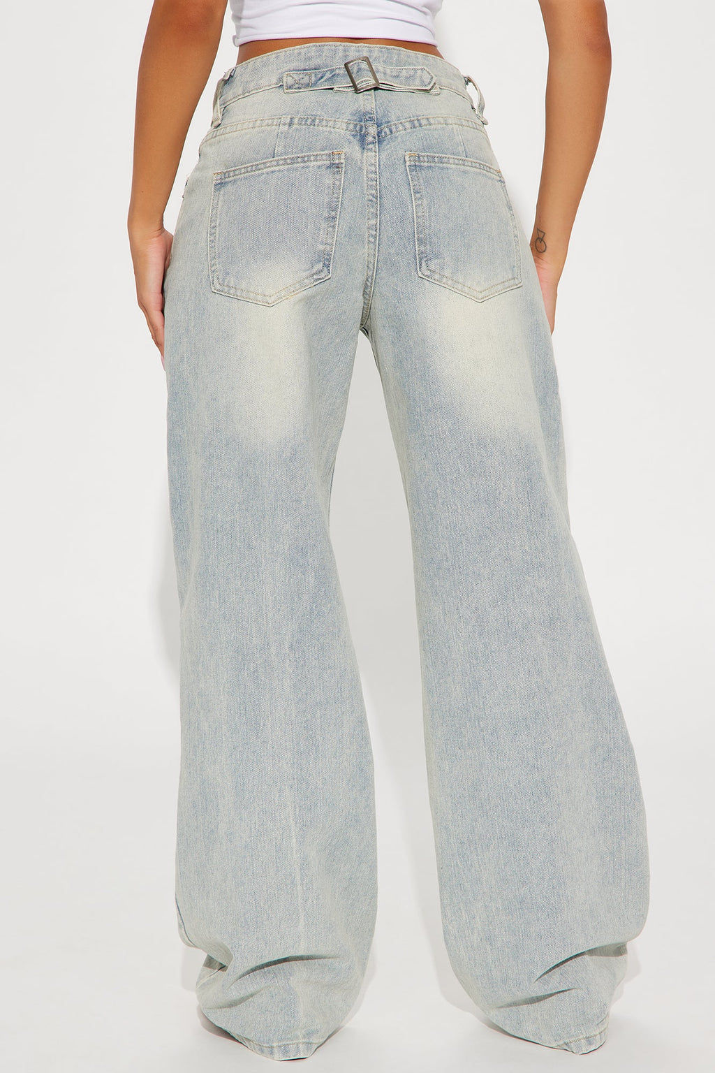 Peace Of Mind Tinted Baggy Jeans - Light Wash