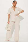 Makenzie Short Sleeve Pant Set - Oatmeal