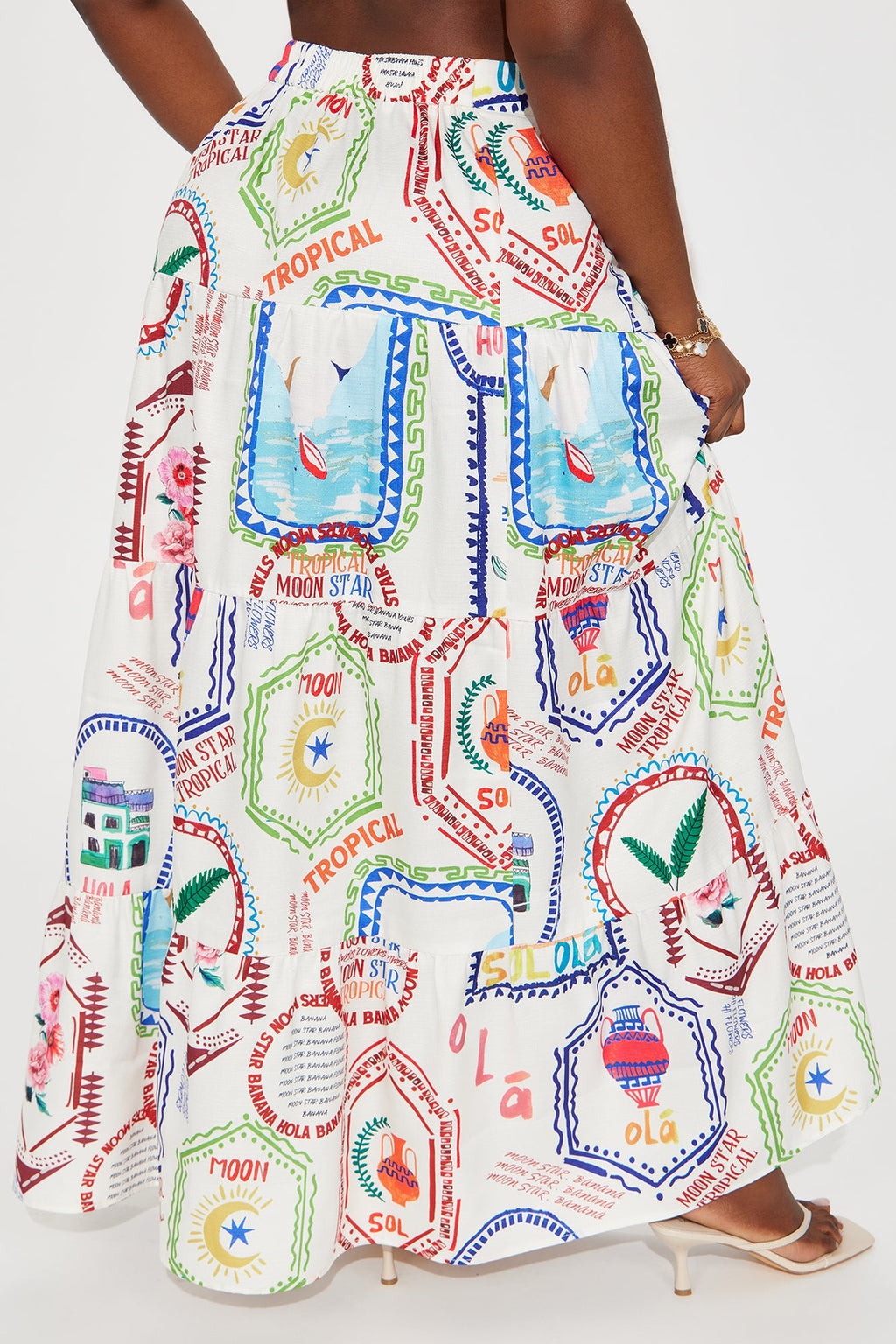 Take Me Away Tiered Maxi Skirt - Multi Color
