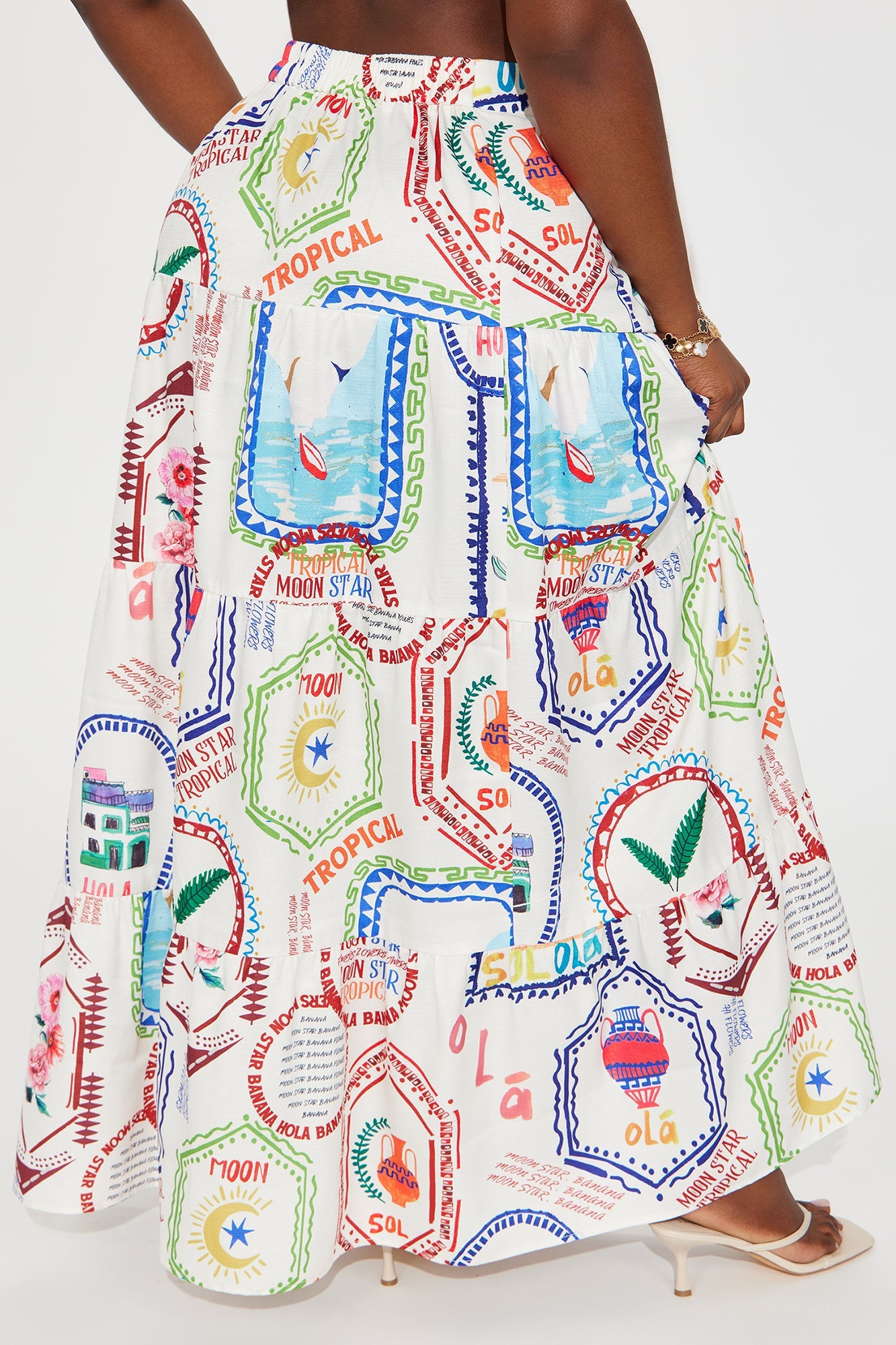 Take Me Away Tiered Maxi Skirt - Multi Color