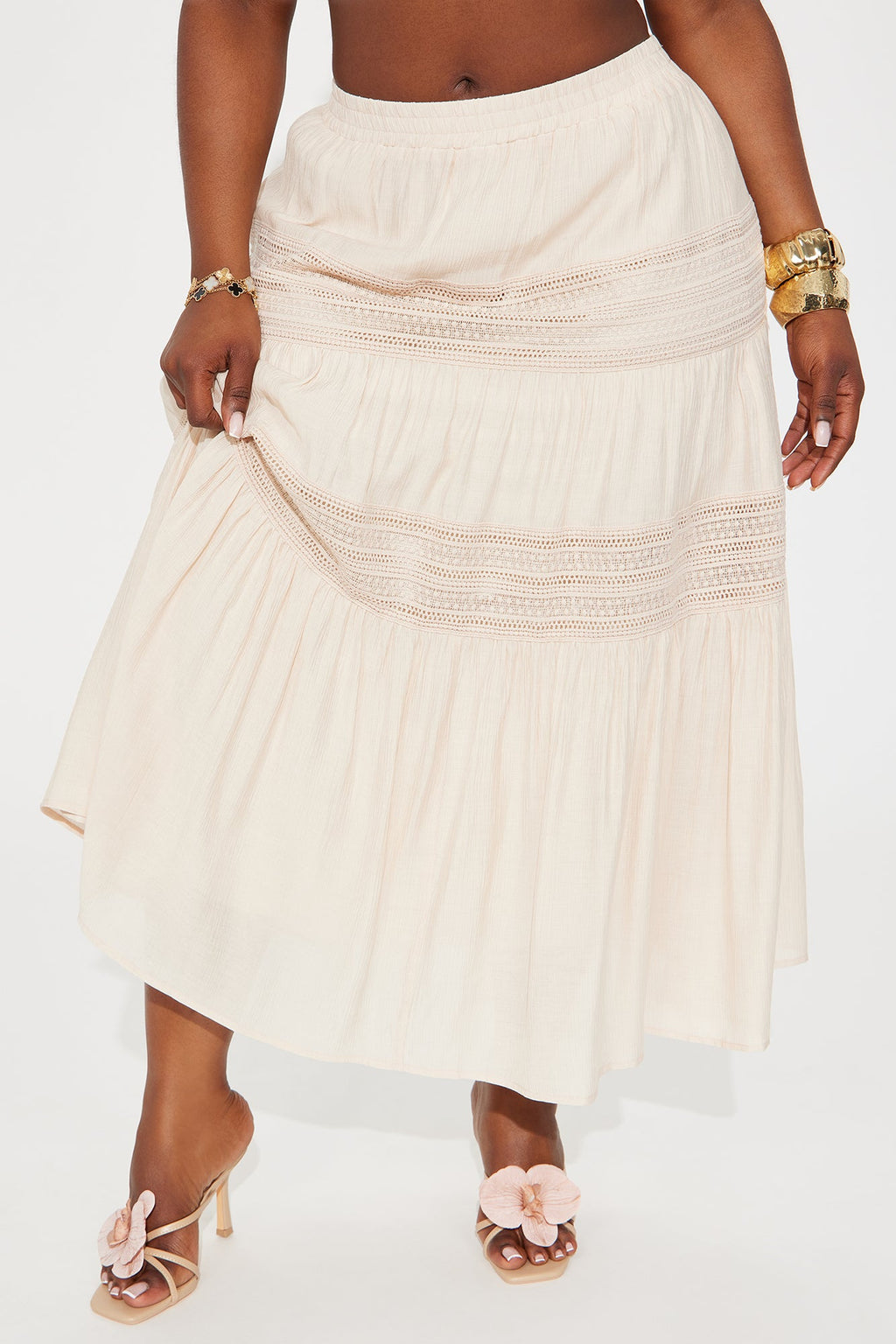 Vivienne Tiered Gauze Midi Skirt - Ivory