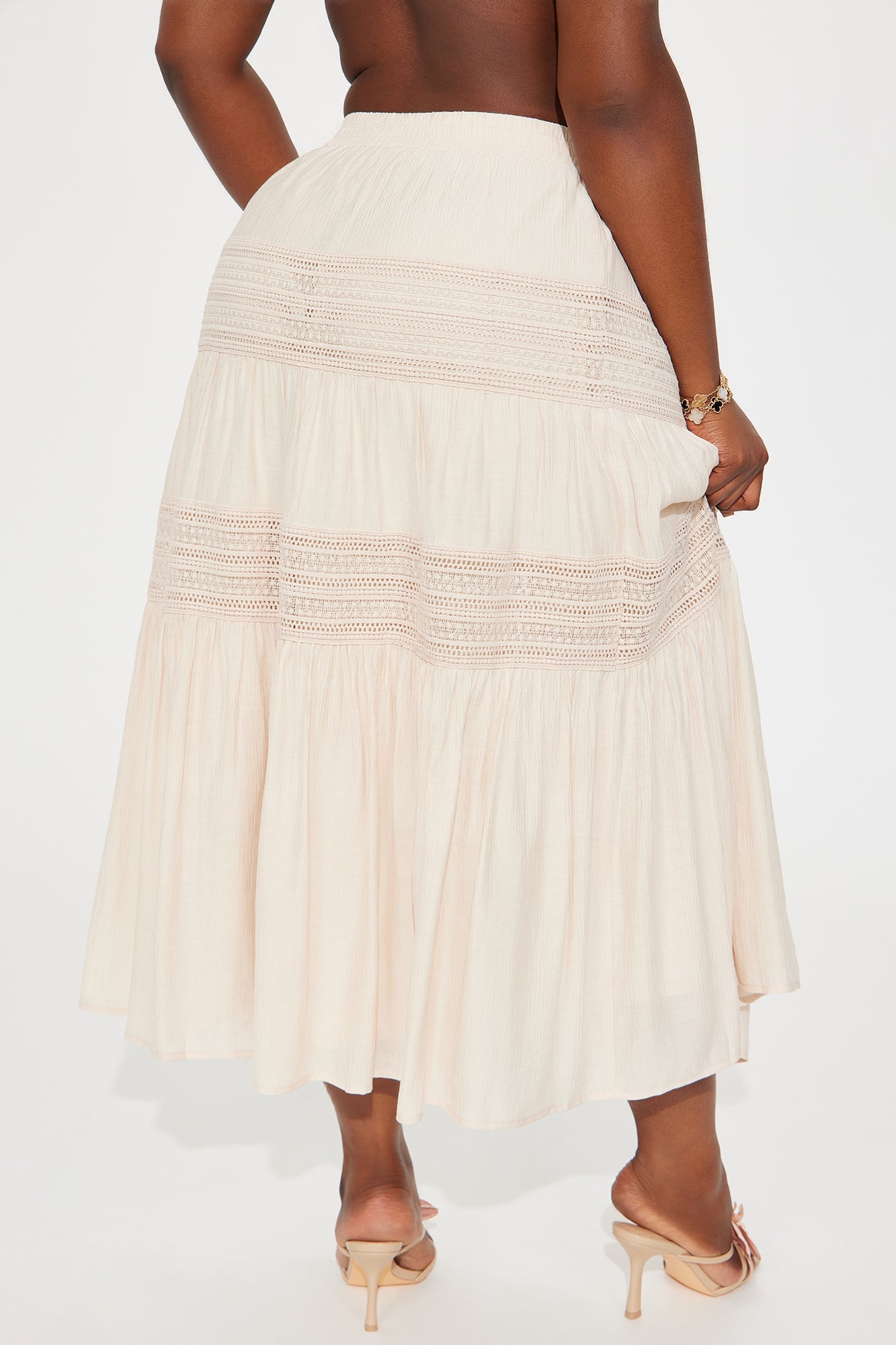 Vivienne Tiered Gauze Midi Skirt - Ivory