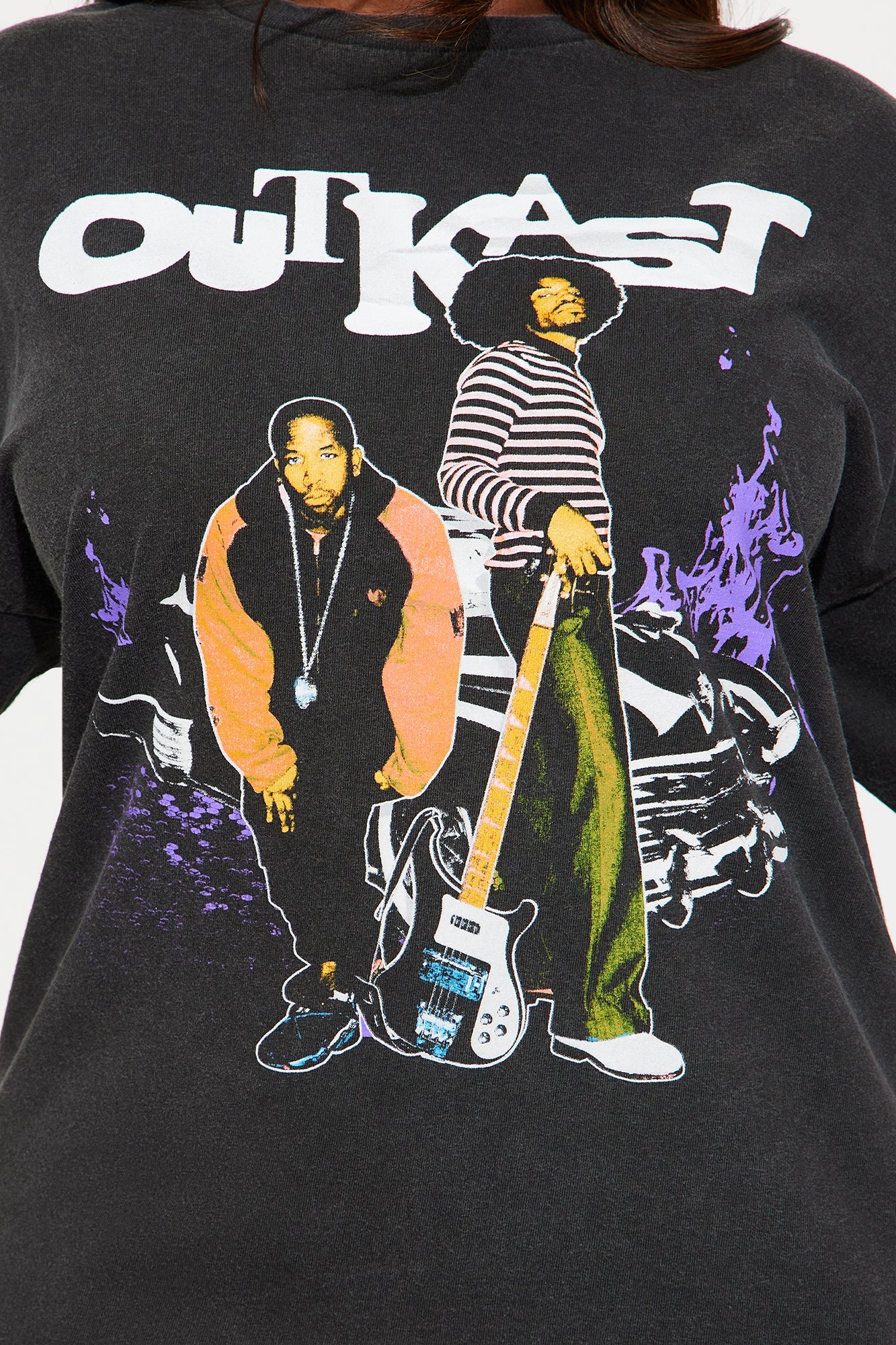 Outkast Washed Oversized Tee - Black