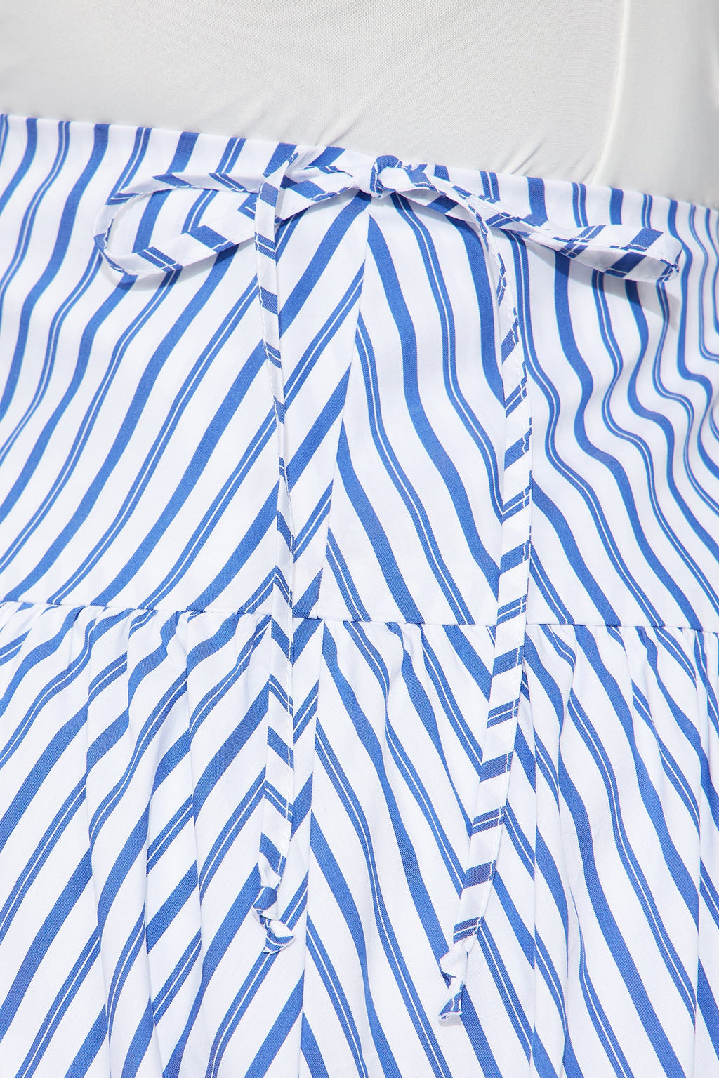 Elsie Striped Bubble Hem Mini Skirt - Blue/combo