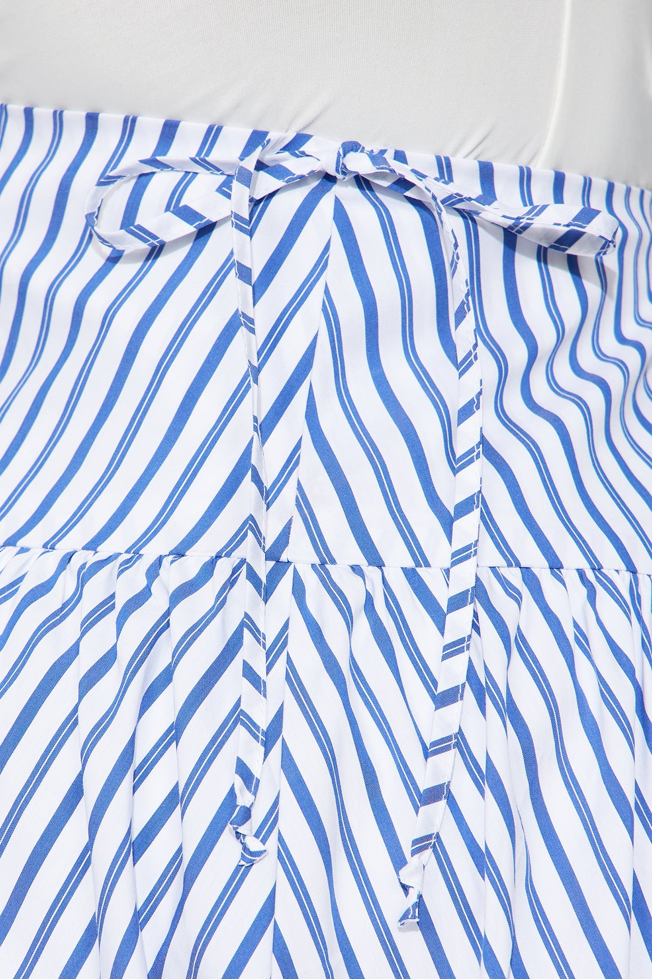 Elsie Striped Bubble Hem Mini Skirt - Blue/combo