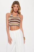 Summer Paradise Crochet Top - Brown/combo