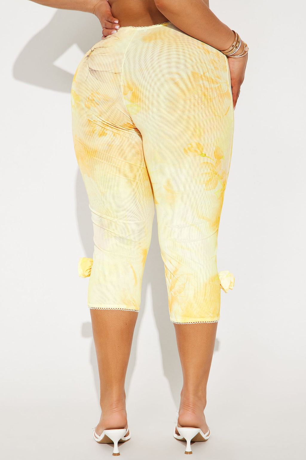 Floria Mesh Capri Legging - Yellow