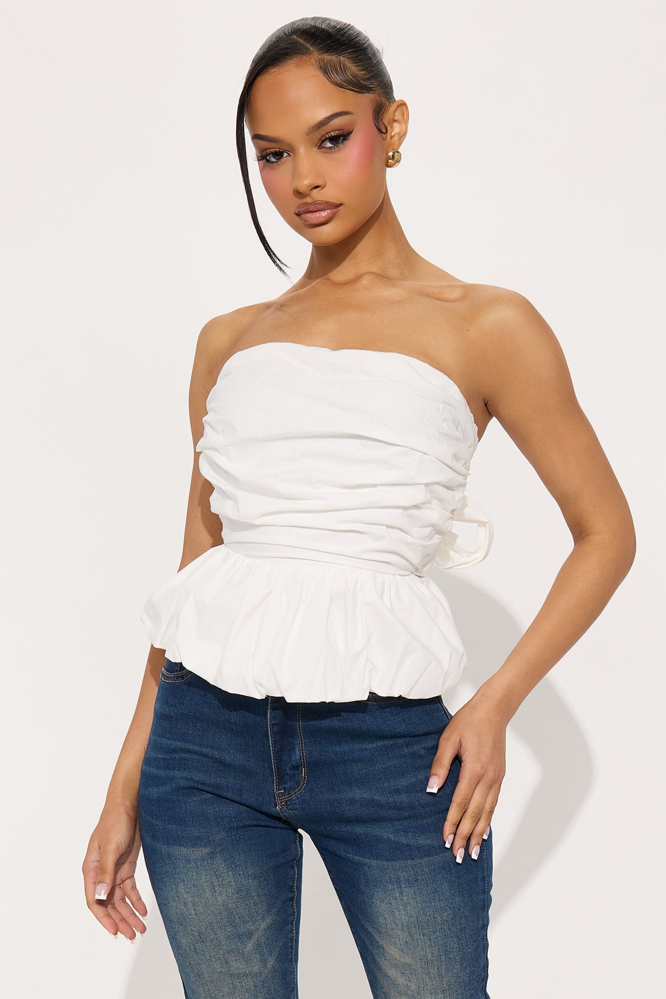 Tea With The Girls Bubble Top - White