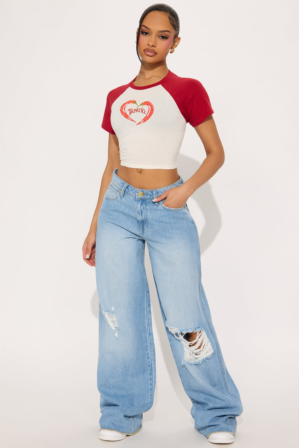 Tapatio Raglan Baby Tee - Red/combo