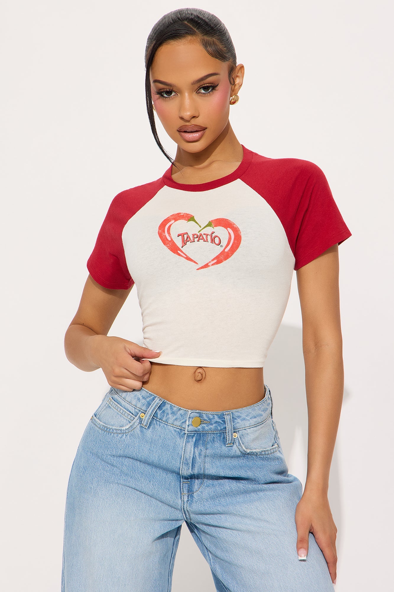 Tapatio Raglan Baby Tee - Red/combo