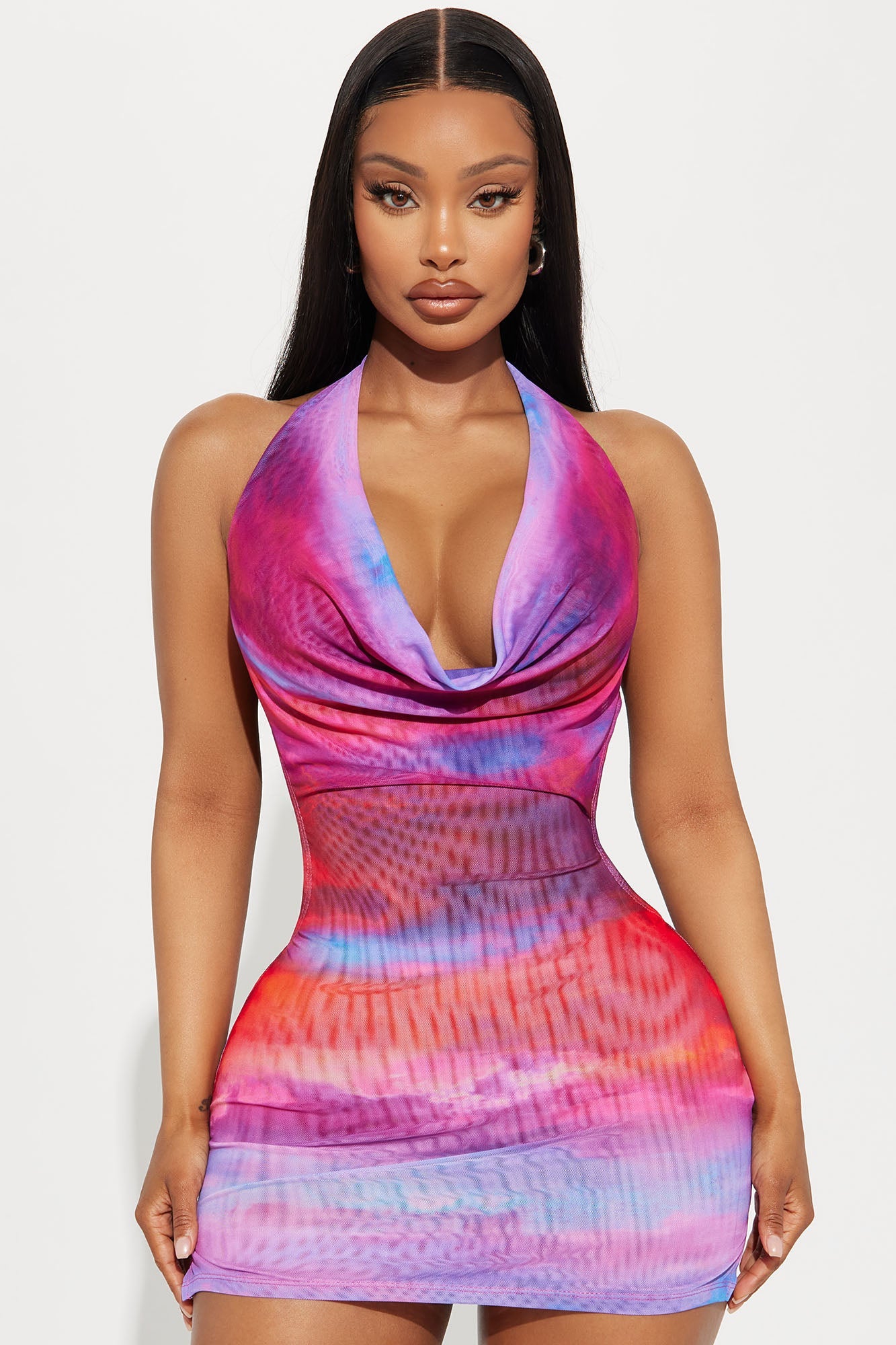 Danielle Ombre Micro Mini Dress - Purple/combo