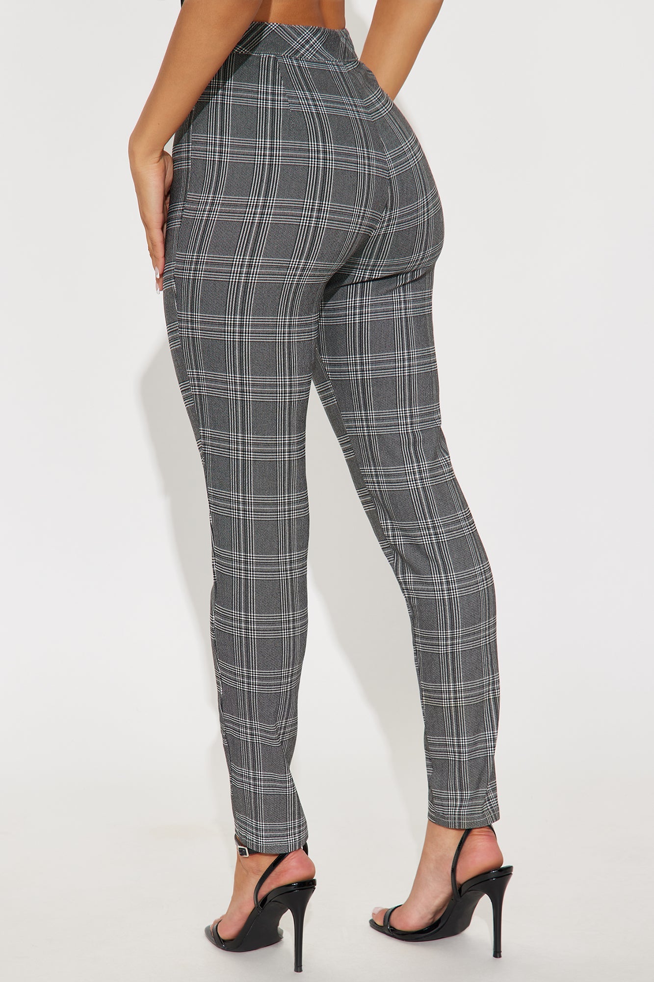 Chasity Plaid Pant - Black/White