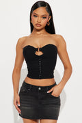 Head Over Heels Strapless Top - Black