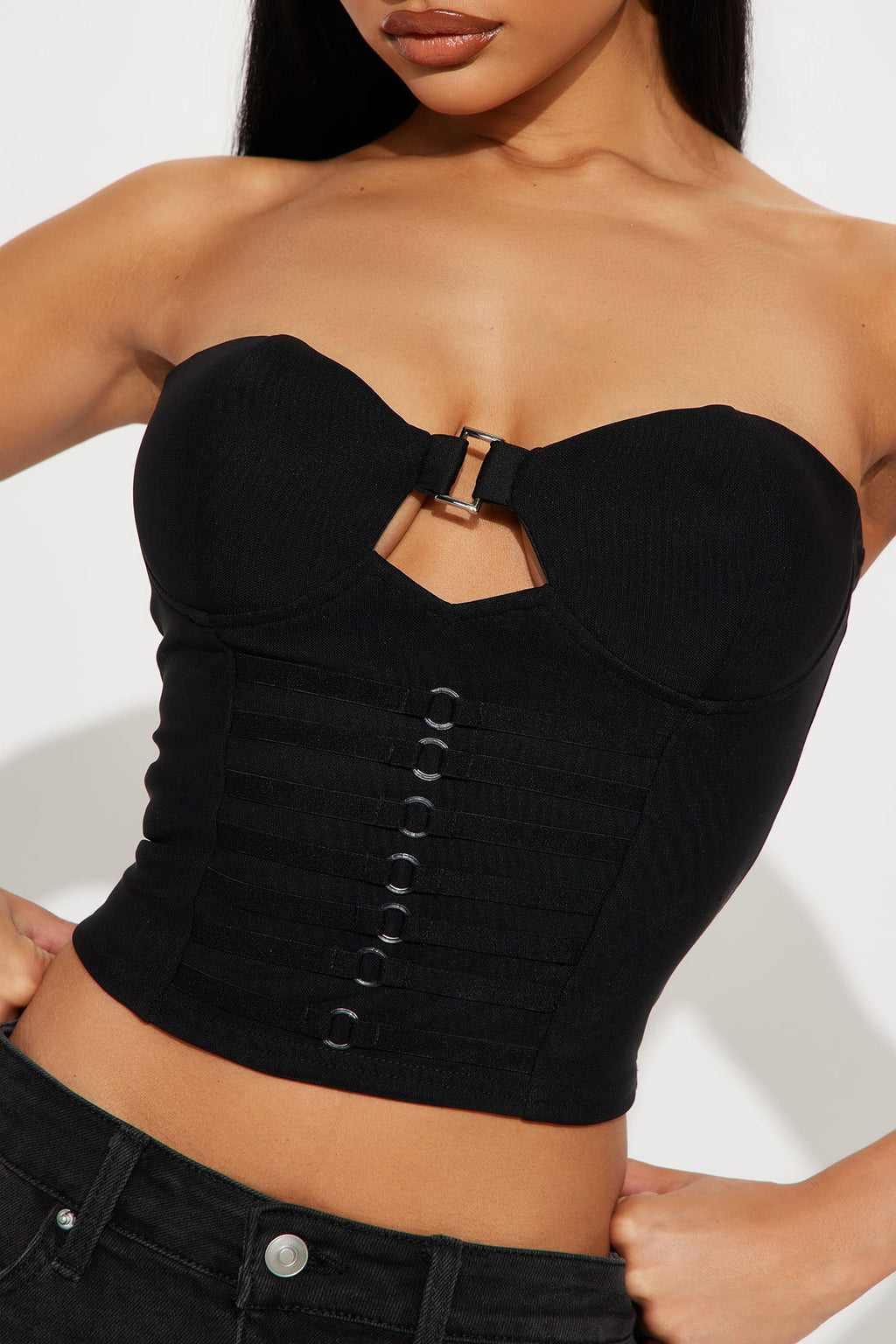 Head Over Heels Strapless Top - Black