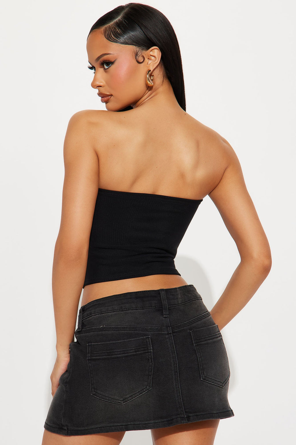 Head Over Heels Strapless Top - Black